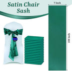 MDS® Pack of 25 Satin Chair Sashes for Wedding & Events – Emerald Green - Image 3
