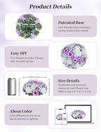 BLOSMON Fake Flowers Ball Wedding Centerpieces, 10 Pcs, Rose & Babys Breath - Image 5
