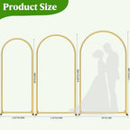 Metal Arch Backdrop Stand Wedding Arch Frame Set of 3 (7.2FT/6.6FT/6FT) Gold Backdrop Arch Stand for Wedding Ceremony Birthday Party Baby Shower Graduation Ceremony Decoration - Image 3