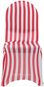 YOUR CHAIR COVERS - 6 Pack Stretch Spandex Chair Bands Striped - Red and White, Wedding Slip, Premium Quality - Image 4