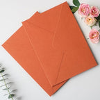 50PCS A7 Burnt Orange Envelopes, 5.3×7.6'' Floral Liner Envelopes - Image 3