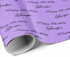 MyPupSocks Personalized Photo Wrapping Paper, Happy Birthday with Name Purple Custom Funny Name Wrapping Paper Roll for Boys Girls Baby Shower Wedding Anniversary Birthday Gift 58x23 Inch 5 Rolls - Image 3