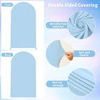 6.6FT Blue Arch Backdrop Cover - Polyester Fitted Wedding Arch Stand Covers Round Top Chiara Arch Backdrop Cover for Birthday Party Banquet Photo Background Decoration - Image 5