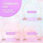 Metal Open Arch Backdrop Stand,Set of 2 Gold Curved Arch Backdrop Stand Half Moon Wedding Arches for Ceremony,Birthday,Anniversary,Baby Shower,Floral Stand,Ramadan Decoration (6.7FT & 5.8FT) - Image 5