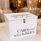 Valband Extra Large Card Box with Lock, Elegant White Wedding Card Boxes for Reception Monetary Envelope, Big Gift Cards Box Holder for Party Engagement Bridal Baby Shower Graudation Table Decor - Image 5