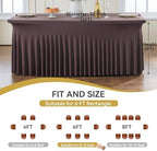 Spandex Tablecloth 6FT Rectangle Table Cover 6 Pack Brown Wrinkle-Free - Image 6