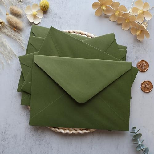 50PCS A7 Olive Green Envelopes, 5.3×7.6 Inch Envelopes - Image 6