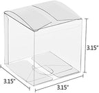 Lucky Monet 25/50/106 Packs Clear Gift Boxes, Clear PET Plastic Boxes Transparent Packing Box Favor Square Boxes for Thanksgiving, Christmas, Wedding, Party, Birthday, Candy, Coffee & Tea, Jewelry - Image 2