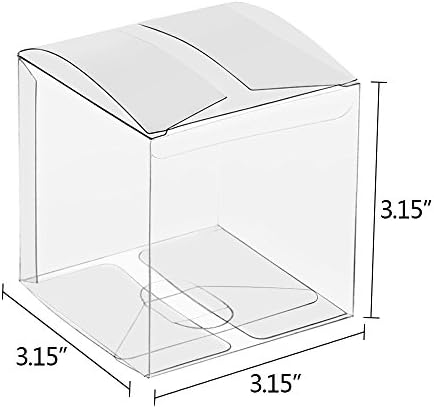 Lucky Monet 25/50/106 Packs Clear Gift Boxes, Clear PET Plastic Boxes Transparent Packing Box Favor Square Boxes for Thanksgiving, Christmas, Wedding, Party, Birthday, Candy, Coffee & Tea, Jewelry - Image 2