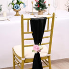 fani Black Satin Chair Straps Bows,60 PCS 7x108 Inch,Chair Sash - Image 4