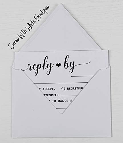 50 Blank RSVP Cards with White Envelopes-White Style Response Card-RSVP for Wedding-Rehearsal Dinner-Baby Shower-Bridal Shower-Engagement Party Invitations - Image 6