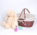 MEIEM Wicker Gift Baskets Empty Oval Willow Woven Picnic Cheap Easter Candy Storage Wine Basket with Handle Egg Gathering Wedding Basket (Brown) - Image 6