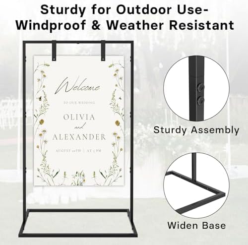 Wedding Welcome Sign Stand, Includes Custom Sign Design, Black - Image 6