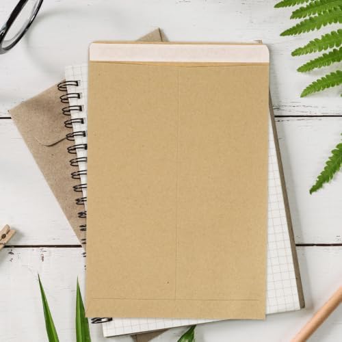 Vintage Kraft Paper Envelopes 50Pcs Glue Free Self Sealing File Bags - Image 4