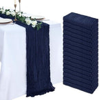 16 Pack Navy Blue Cheesecloth Table Runner 23 x 120 Inch 10Ft by Pepmily