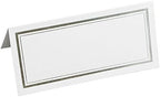 JAM Paper Foldover Wedding Table Place Cards - 2 x 4 1/4 - White with Silver Double Border - 100/Pack by JAMPaper