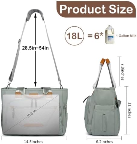 FHELAD Diaper Bag Tote, Large Tote Diaper Bag with Luggage Strap, 14 Pocket - Image 5