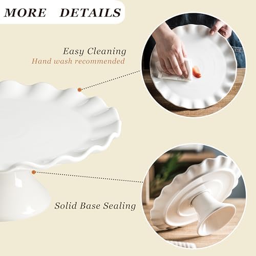 White Cake Stand for 8 Inch Cake, 10 Inch Cake Stands for Tea Party - Image 4
