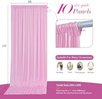 50 ft x 10 ft Wrinkle Free Pink Backdrop Curtain Panels, Polyester Photography Backdrop Drapes, Wedding Party Home Decoration Supplies - Image 5
