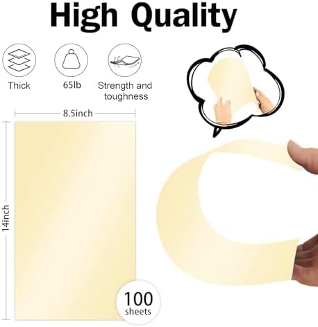 Cream Shimmer Cardstock Legal Paper 8.5x14 65 lb 100 Sheets - Image 2