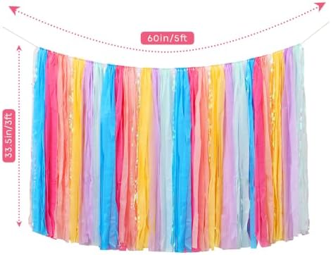 PapaKit 5ft Pastel Rainbow Party Streamer Backdrop - Image 5