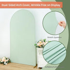 6FT 5FT 4FT Sage Green Arch Backdrop Set of 3, Wrinkle-Free Stretchy Spandex Wedding Cover, Round Chiara Background Stand for Birthday Party Baby Shower - Image 4