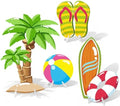 4 Pcs Large Summer Party Decorations, Hawaiian Yard Signs with Stakes Flip Flops Beach Ball Surfboard Palm Tree Cardboard Cutouts for Tropical Birthday Baby Shower Indoor Outdoor Photo Prop by WelcometoLawnIdyll