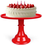 Round Cake Stand, 11 Inch, Black, Melamine, Dessert Cupcake Display Tray for Wedding, Birthday, Party, Baby Shower, Christmas (RED) by Unknown