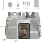 ROSEGIN Premium Vegan Leather Diaper Bag Backpack with Waterproof Changing Pad, Reinforced Zippers & Odor-Free, 20 Pockets Pro Organizer, Fits 15.6" Laptop, Stroller Straps, Baby Bag for Mom, Grey - Image 5