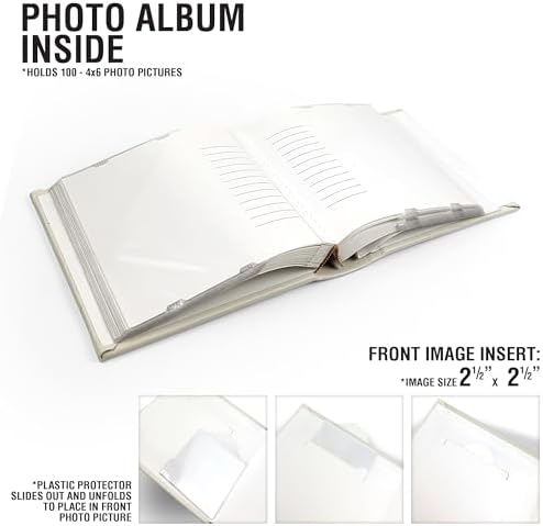 Small Personalized Engagement Photo Album Brown Leatherette Holds 100 Photos Proposal Gift - Image 5