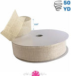 Morex Ribbon 1252.60/50-104 Large Grained Burlap 2.5" X 50 YD Jute Wired Ribbon, Cream, Arts & Crafts Burlap Roll for Wedding Decor and Christmas Decor, Rustic Christmas Decorations Indoor Home Decor - Image 2