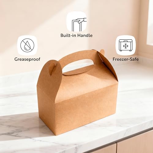 Restaurantware Kraft Paper Gable Box Take Out Container, 25 Pack - Image 4
