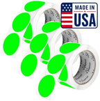 Perco Neon Green Perforated Round Circle Dot Sticker 2-Inch Labels — 3 Rolls, 1,500 Stickers - in Stock, Ready & Promo Labels, High Visibility, Strong Adhesive—Made in USA by Perco