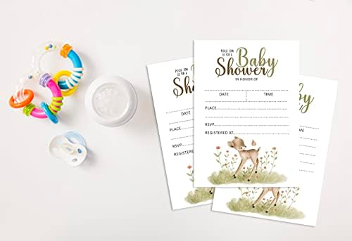 Pack of 30, Boy/Girl Baby Shower Party Collection, Baby Shower Invitation Cards, Fill in the Blank Invites WIth Envelopes, Cute Animals Theme Party Supplies - Image 4