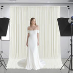 10 x 7 Feet Ivory White Backdrop Curtain for Partie, Background Curtains for Photoshoot, Birthday, Wedding, Halloween, Thanksgiving, Christmas Day, New Year Party Decorations 5Ft x 7Ft, 2 Panels - Image 4
