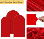 Gawicpy Wedding Arch Backdrop Stand Set Metal Arch Backdrop Stand with Wedding Arch Cover, Wedding Balloon Arch Backdrop Stand for Birthday, Baby Shower, Anniversary (Red, 4FT+5FT+6FT) - Image 5