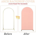 7.2FT Wedding Arch Cover Dusty Rose Spandex Fitted Arch Backdrop Cover Balloon Arch Stand Cover for Parties Round Top Chiara Backdrop Covers Arch Wall Cover for Gender Reveal Prom Decoration - Image 6