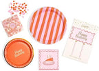 Birthday Party Celebration, Stylish Tableware Set for 8 Guests – Pink/Red - Image 2