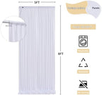 30 ft x 8 ft White Backdrop Curtain Drapes for Wedding Parties, 6 Panels 5 ft x 8 ft Wrinkle Free Polyester Photo Drapes for Birthday Party Baby Shower Backdrop Stand - Image 5