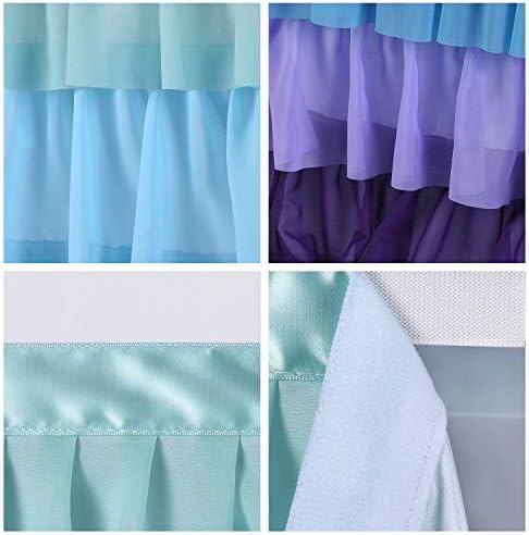 Mermaid Tulle Table Skirt for Rectangle or Round Table Tutu Chiffon Tablecloth for Birthday, Baby Shower, Wedding, Party Decoration (Mermaid, L 9ft, H 30in) - Image 5