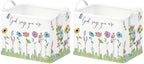 Runtoo Christian Bible Verse Floral Nursery Decor Baby Basket Religious Spiritual Inspirational Baby Shower Decorations Boys Gift Basket Toddler Toy Box Laundry Hamper Closet Storage Bins (Pack of 2) by Runtoo