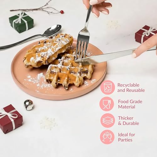 Prestee 600 Piece Plastic Silverware Set - 200 Silver Plastic Forks, Spoons and Knives - Heavy-Duty Utensils - Reusable and Disposable Cutlery Set for Weddings, Thanksgiving, and Christmas Parties - Image 5