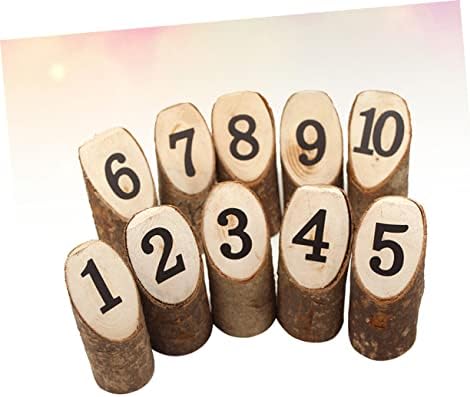 10 Piece Mini Wooden Stumps Number Printed Table Display Set - Image 4