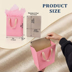 Aosric Pink Gift Bags with Tissue Paper, 30 Pack, 7x4x9 In - Image 2