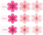 9pcs Paper Fan Flower Set for Wedding Birthday Party Decor - Image 2