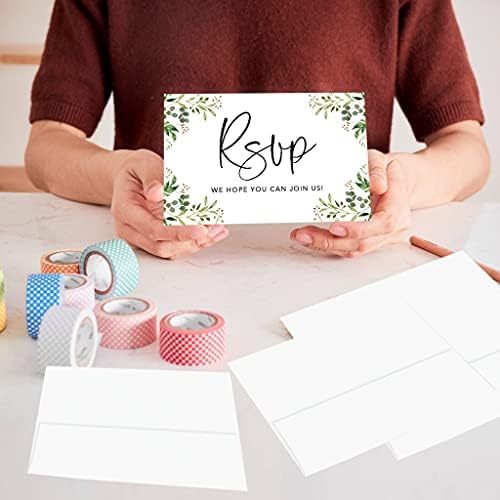 Andaz Press 56-Pack Personalized RSVP Postcards for Wedding Greenery Foliage Cardstock Response Reply Cards for Bridal Shower Baby Shower Birthday Event Custom Date and Return Address 4 x 6-Inch - Image 4