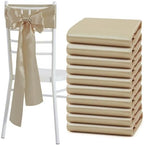 Satin Chair Sashes Bows, Taupe, 6 x 108 inch, 50 Pcs by Counfeisly