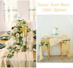6 Pack 10Ft Champagne Chiffon Table Runner 29x120 Inches Sheer Fabric Table Runner Romantic Wedding Runner for Thanksgiving Christmas Bridal Shower Decorations（Champagne） - Image 5