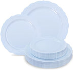 Tinybee 60PCS Light Blue Plates - Heavy Duty Baby Blue Plates by Tinybee