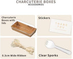 100 Pcs Small Charcuterie Boxes with Clear Lids and Forks - To Go Paper Rectangle Charcuterie Box, Disposable Food Containers, 7Inch Dessert Boxes for Cookie, Cake Slice Strawberries (Brown) - Image 2
